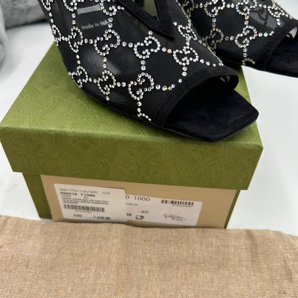 Women’s crystal embellished GG slides size 40 made in Italy - Picture 3 of 10